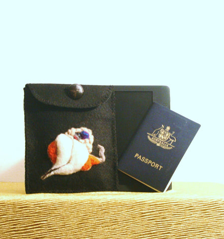 Wool Multi-Use Pouch,Passports or Electronic Holders.
