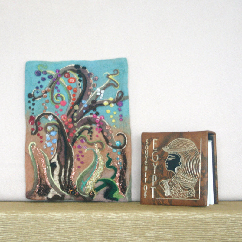 Needle Felted Wool Picture, Glitter Tree.
