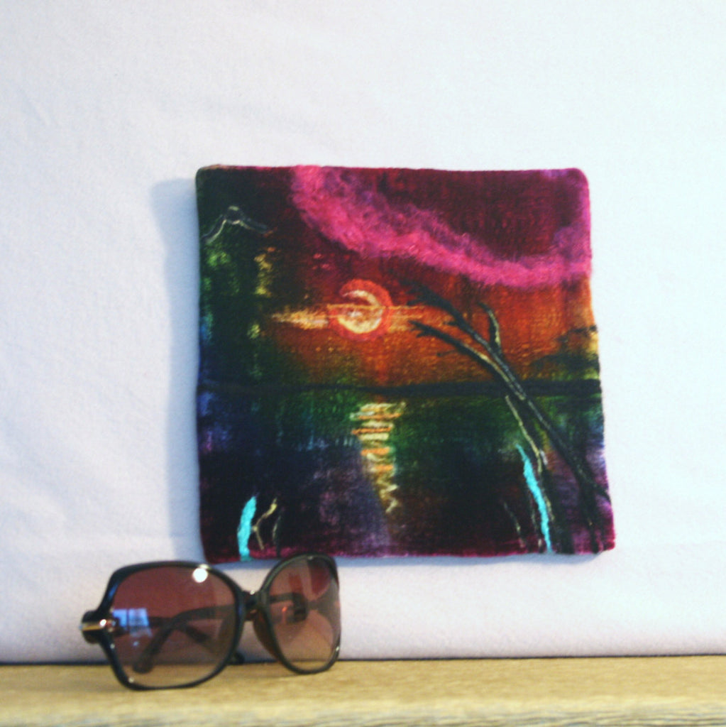 Needle Felted Picture, Velvet Sunset.