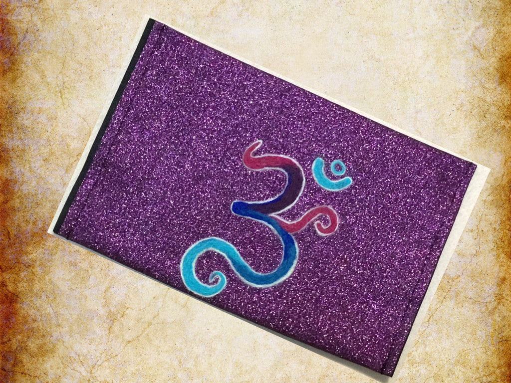 Glitter Wool Pouch, Brilliant Purple Sleeve with inner clip.