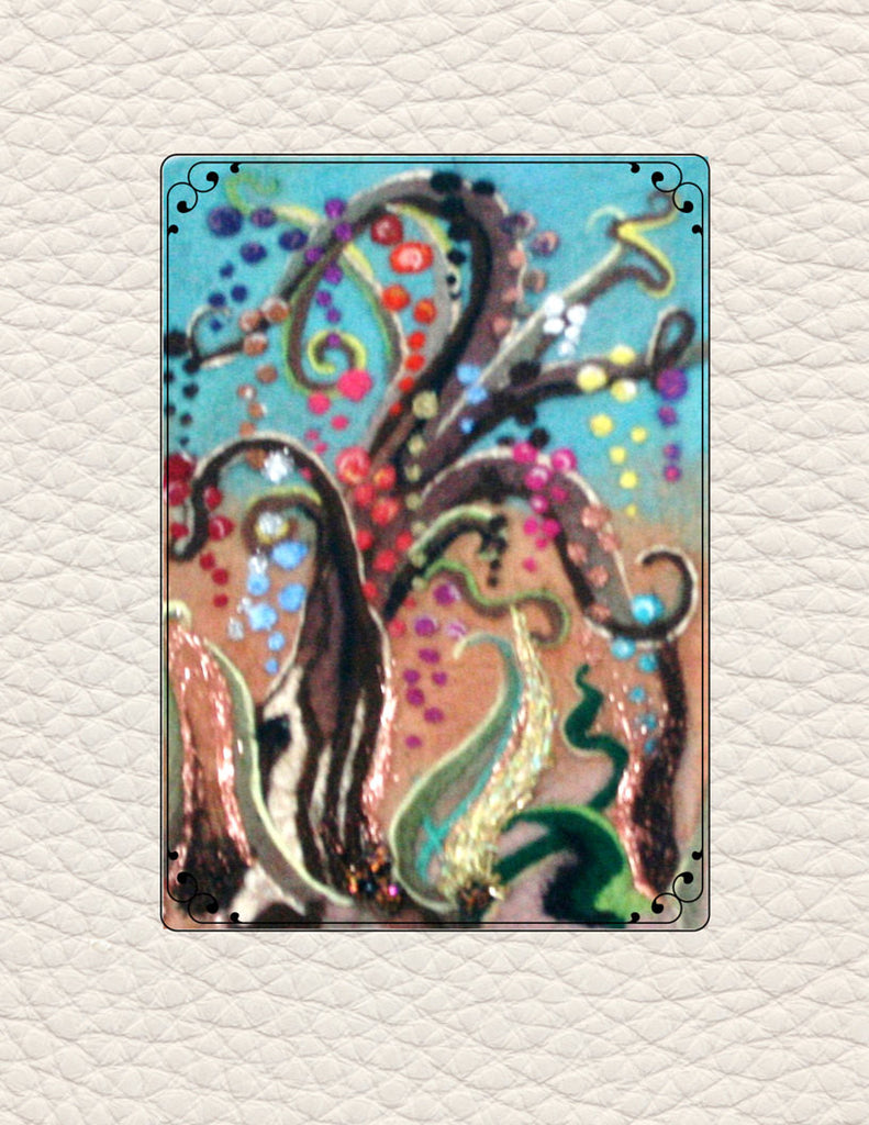 Needle Felted Wool Picture, Glitter Tree.