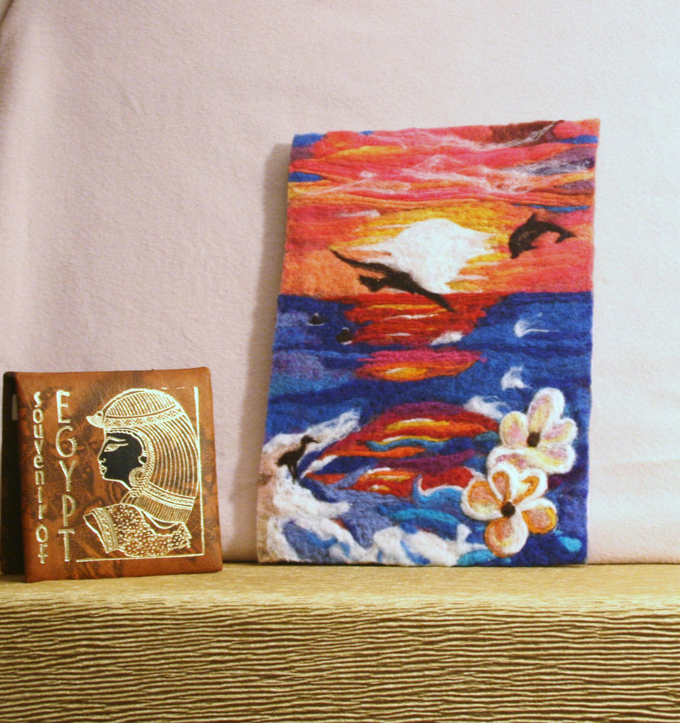 Needle Felted Wool Picture, Tropical Pani.