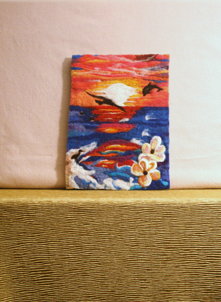 Needle Felted Wool Picture, Tropical Pani.