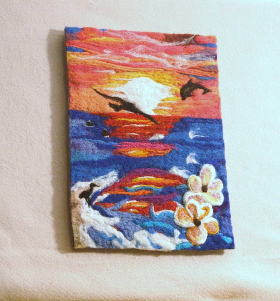 Needle Felted Wool Picture, Tropical Pani.