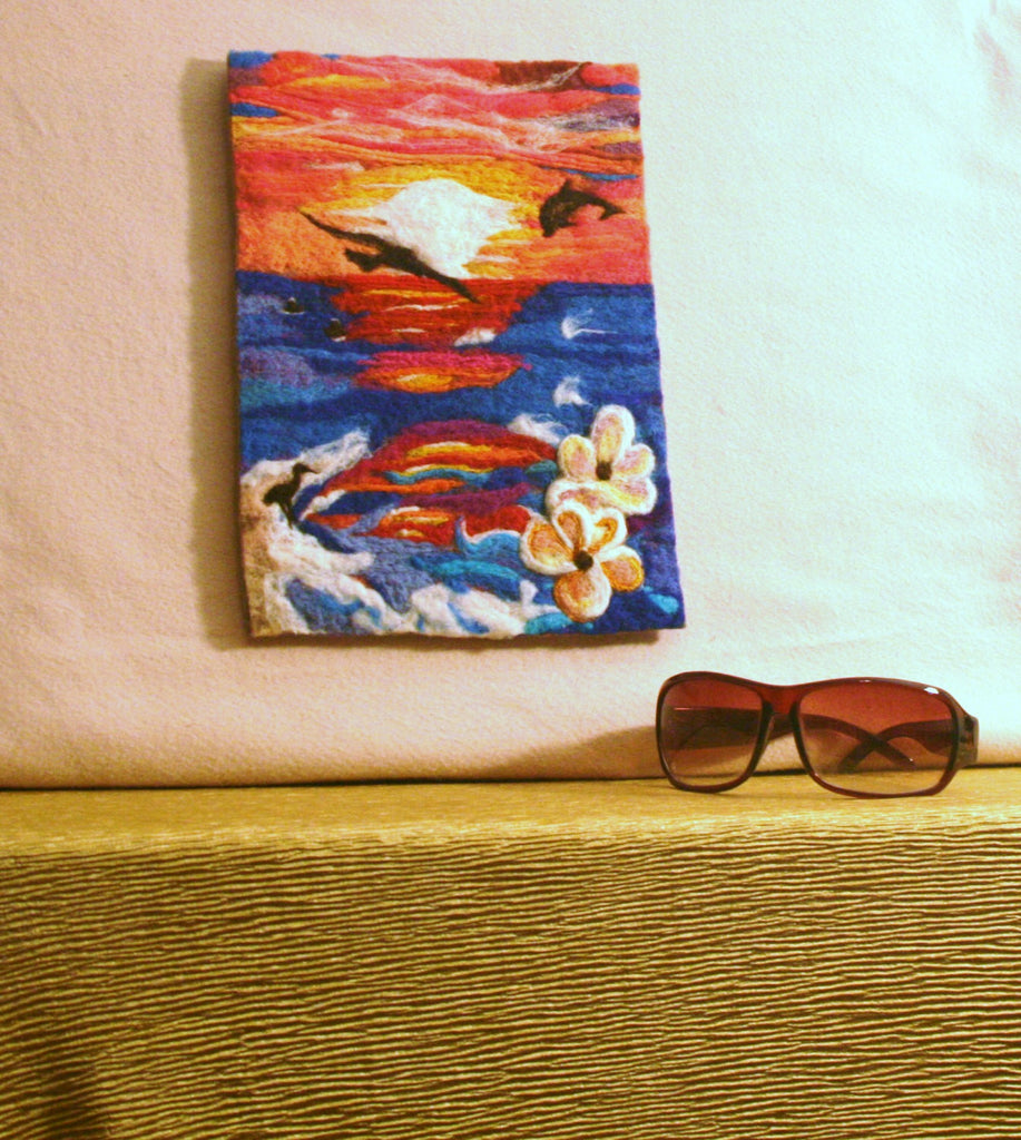 Needle Felted Wool Picture, Tropical Pani.