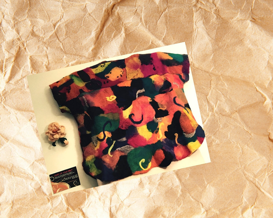 BoHo Felted Wool Top,  LARGE Freeform Swing Blouse. On SALE!