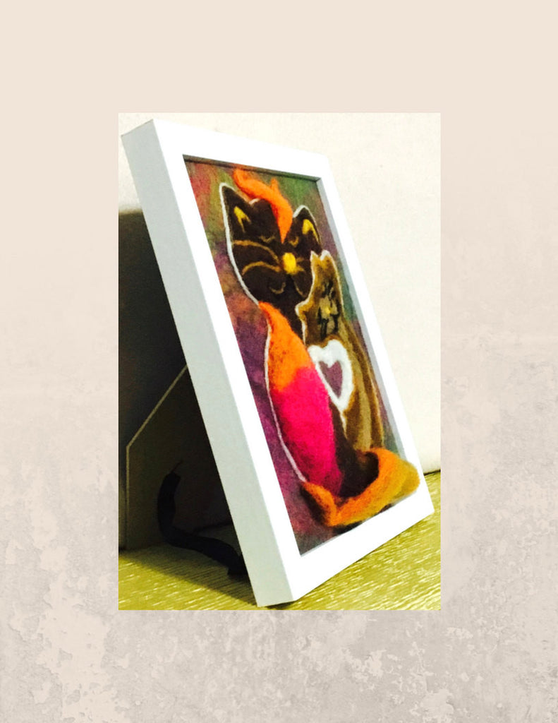 Framed 3D Wool Picture, CATZ.