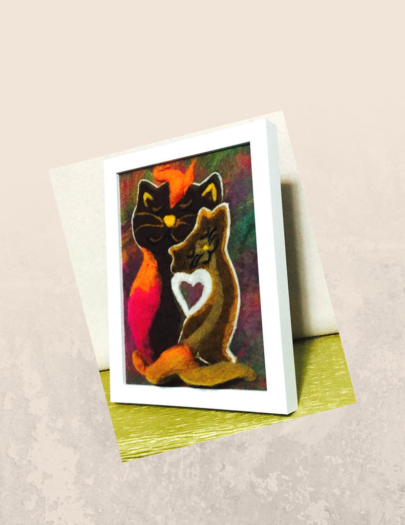 Framed 3D Wool Picture, CATZ.