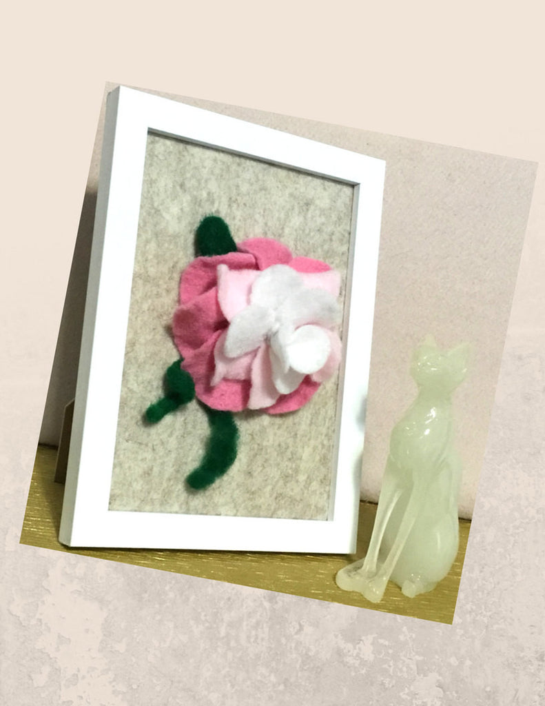 Pink Wool Cottage Rose.