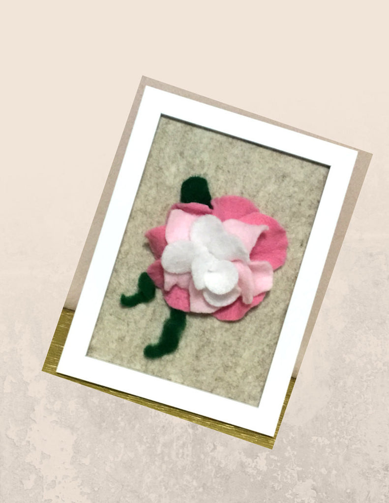 Pink Wool Cottage Rose.