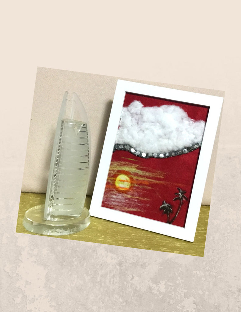 Wool Framed Picture, Tropic Sunset.