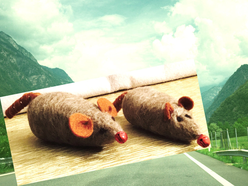 Wool Cat Toys, Mother and son Pair!