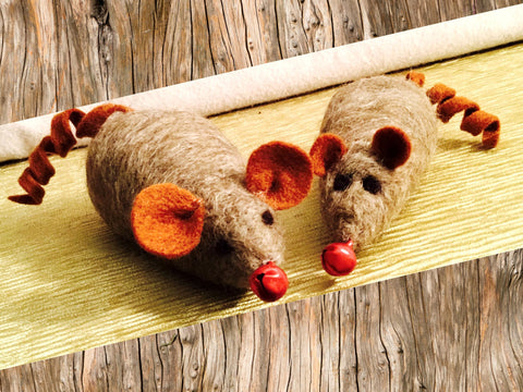Wool Cat Toys, Mother and son Pair!