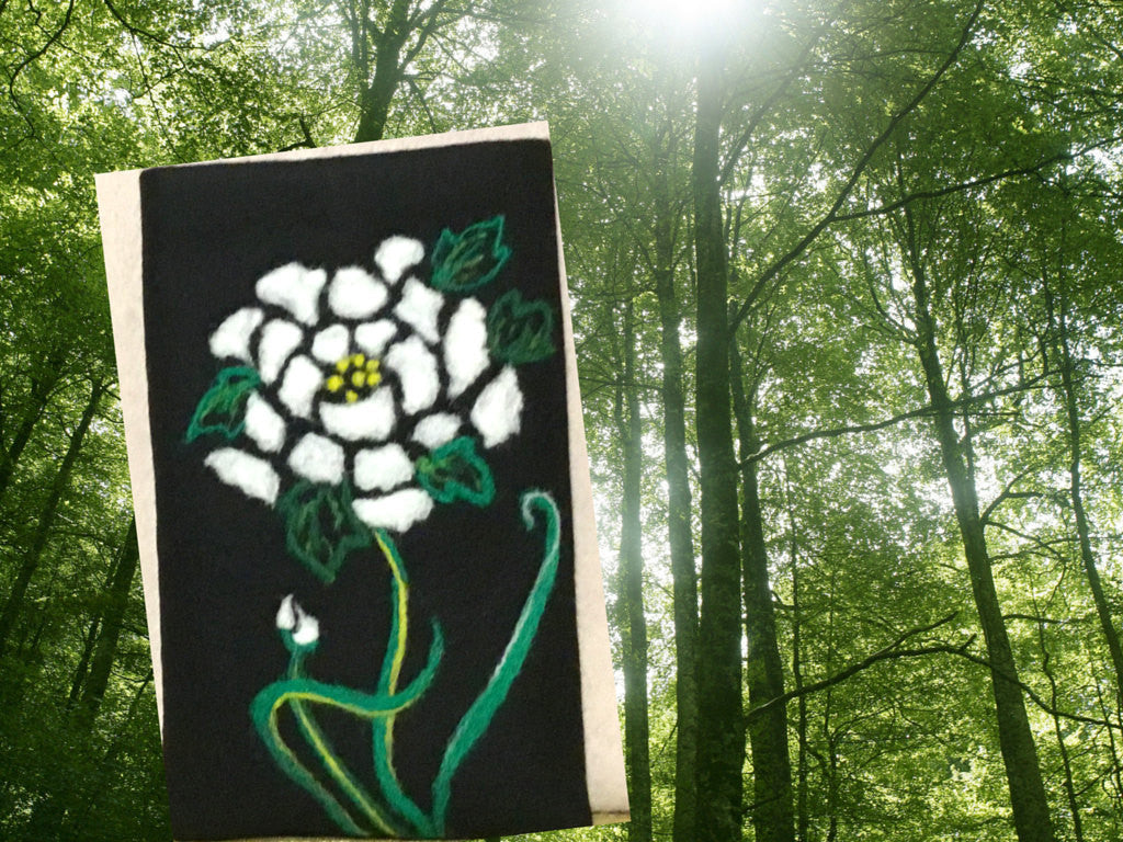 Felt I Phone Case, Padded for your Handbag, Peony design.