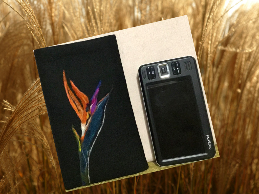 Black Wool I Phone Case,  Padded for your Handbag!