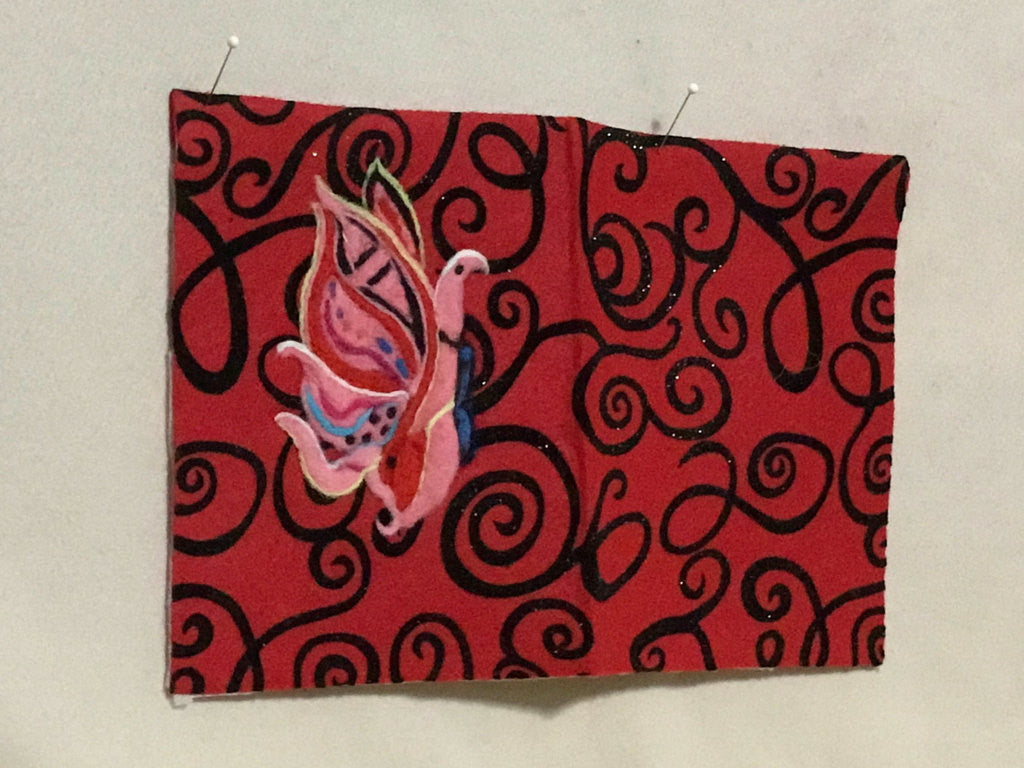 CUSTOM I Phone Case, Red Embossed Felt, to your Measurements.