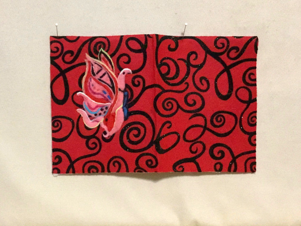 CUSTOM I Phone Case, Red Embossed Felt, to your Measurements.