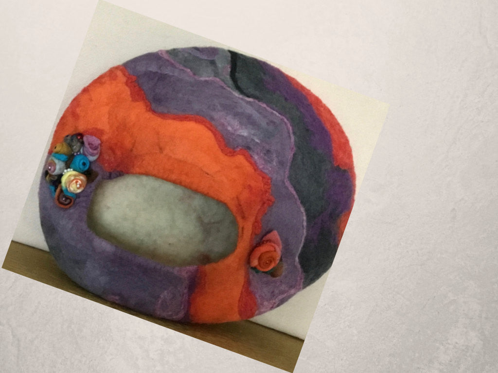 Wool Cat Cave, Rainbow Cat Bed.