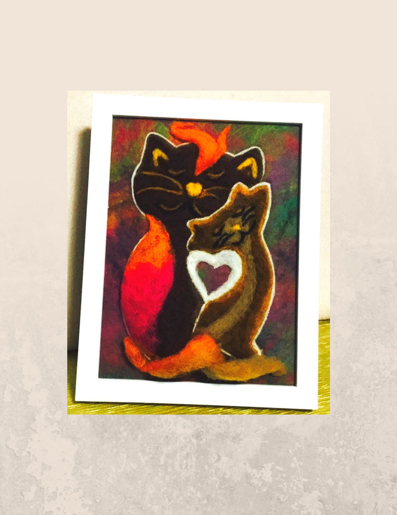 Framed 3D Wool Picture, CATZ.