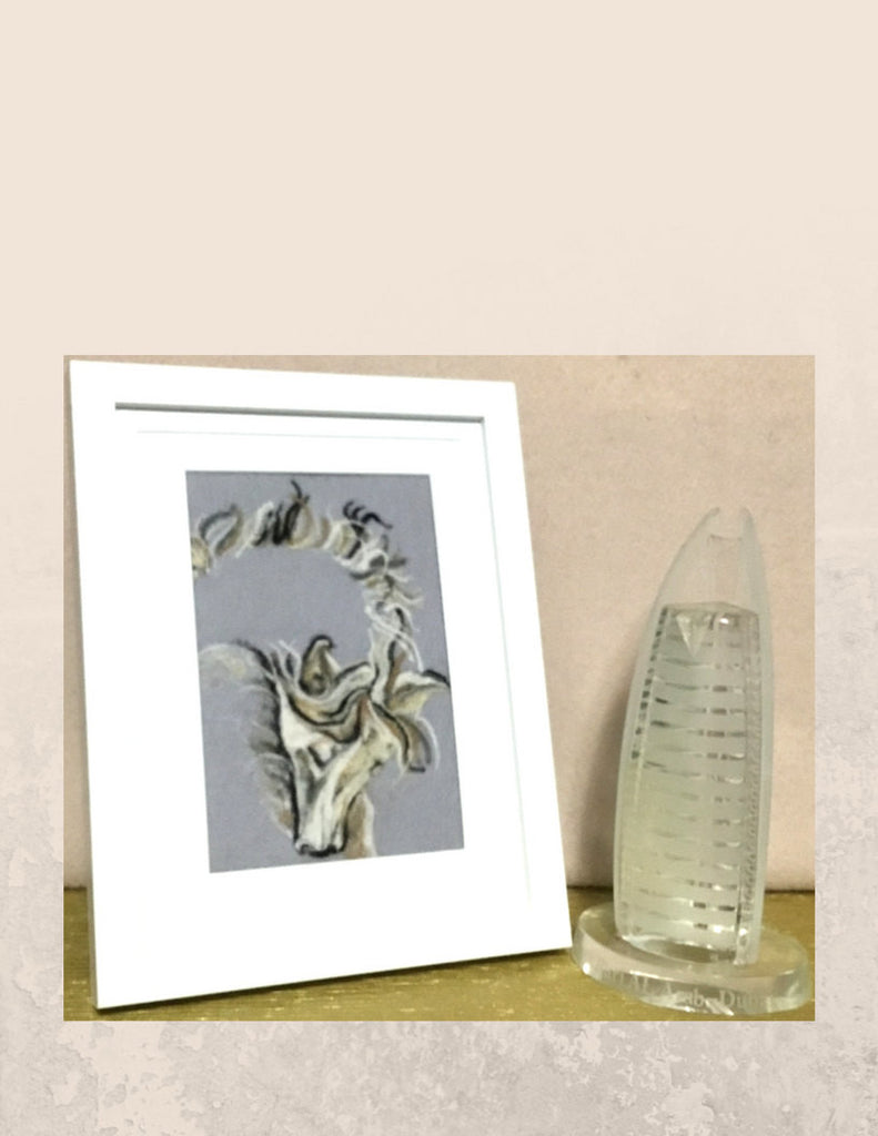 Framed Small Wool Picture, Horse Design.