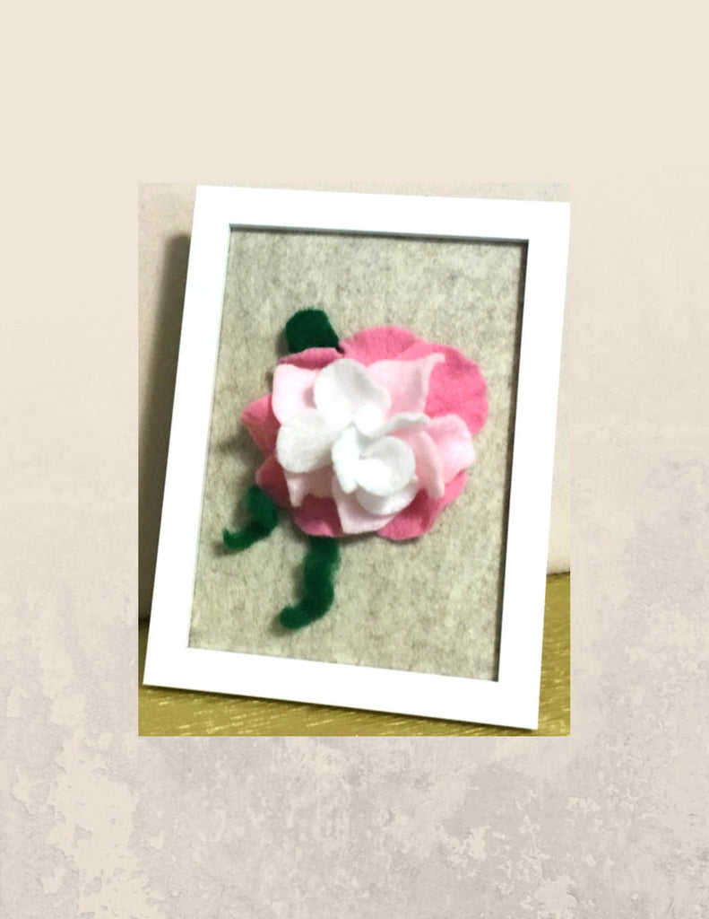 Pink Wool Cottage Rose.