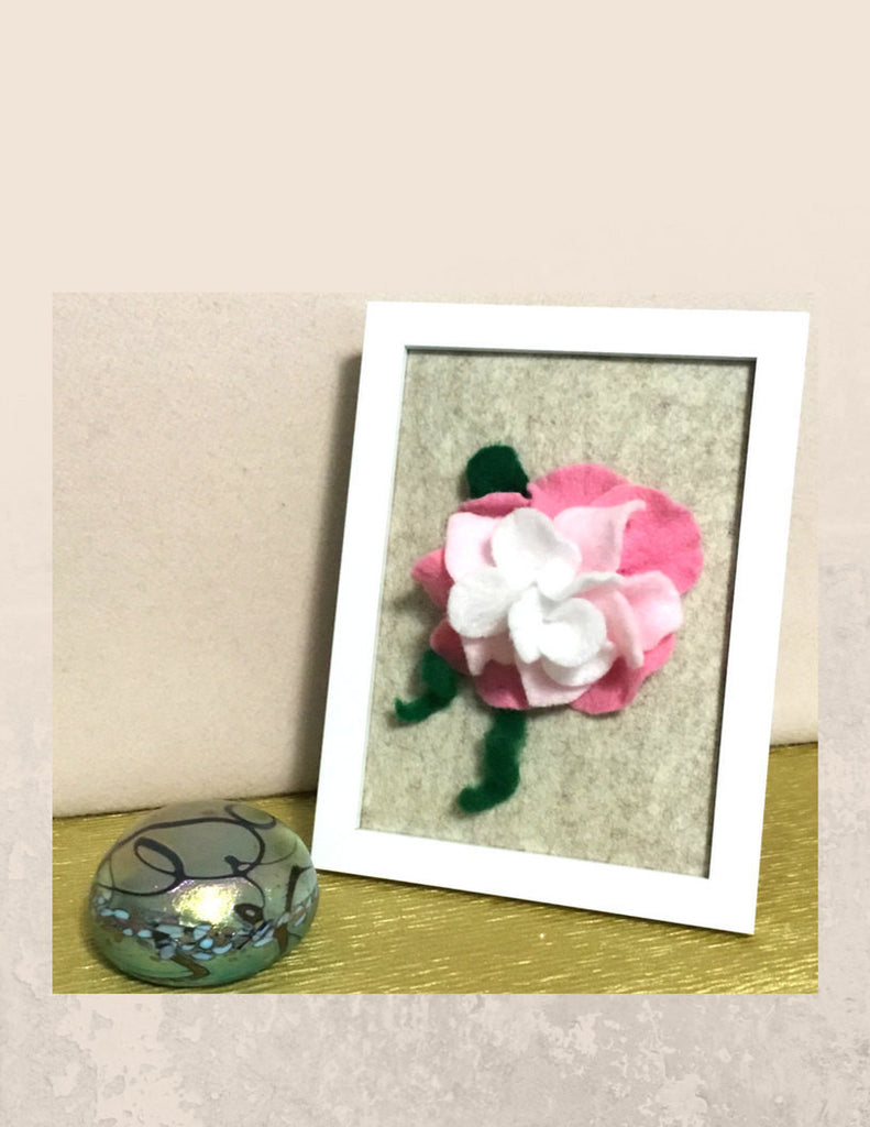 Pink Wool Cottage Rose.