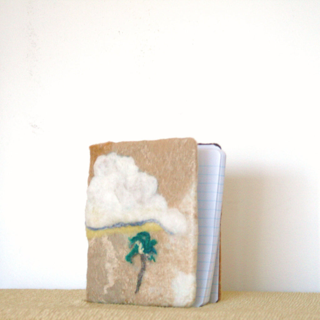 Gold Felt Covered Journal, Palmtree Diary.
