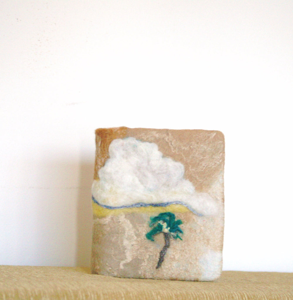 Gold Felt Covered Journal, Palmtree Diary.