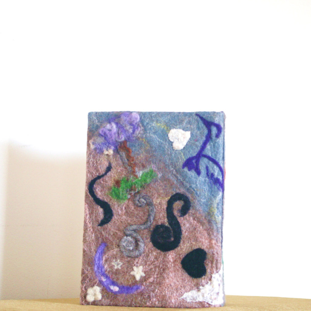Rose Felt Covered  Book, Wool Journal.