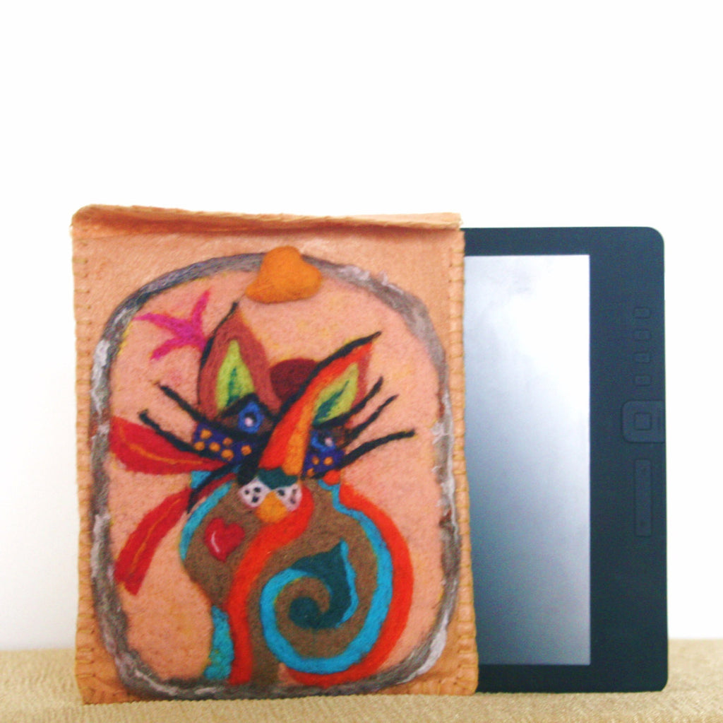 Cat Cameo, Wool Multi-Use Pouch, Passport or Electronic Case.