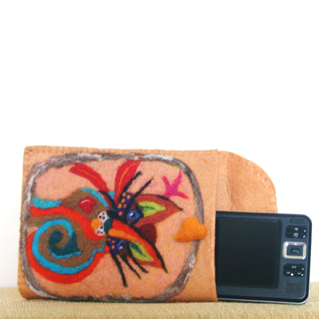 Cat Cameo, Wool Multi-Use Pouch, Passport or Electronic Case.