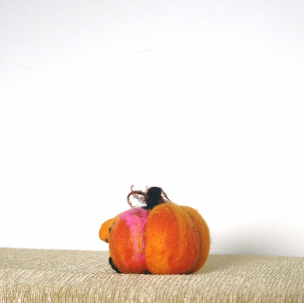 Needle Felted Pumpkin, Wool Collectors item.