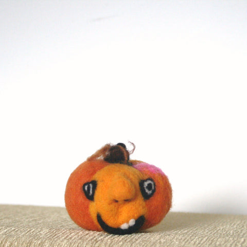 Needle Felted Pumpkin, Wool Collectors item.