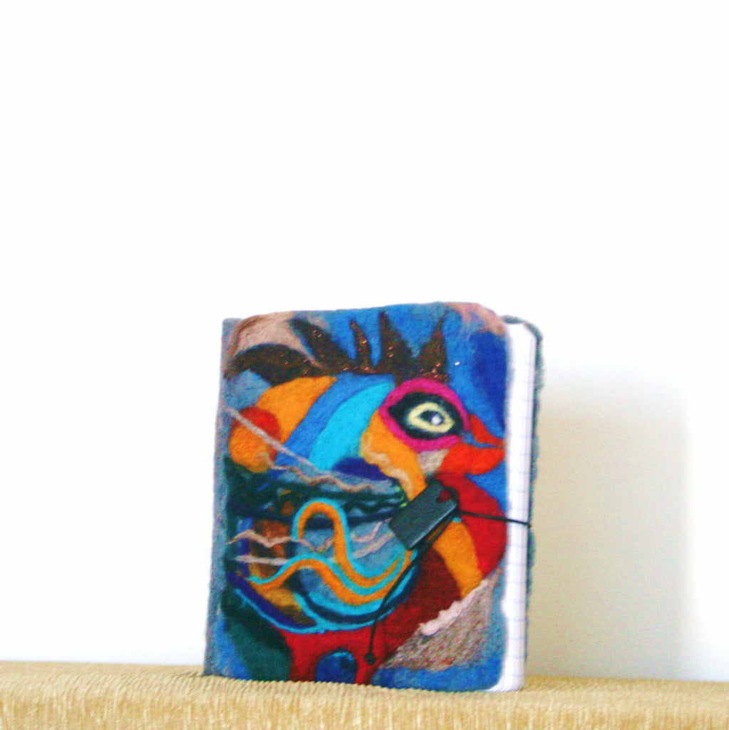 Rooster Felt Journal, Thick Wool Diary.