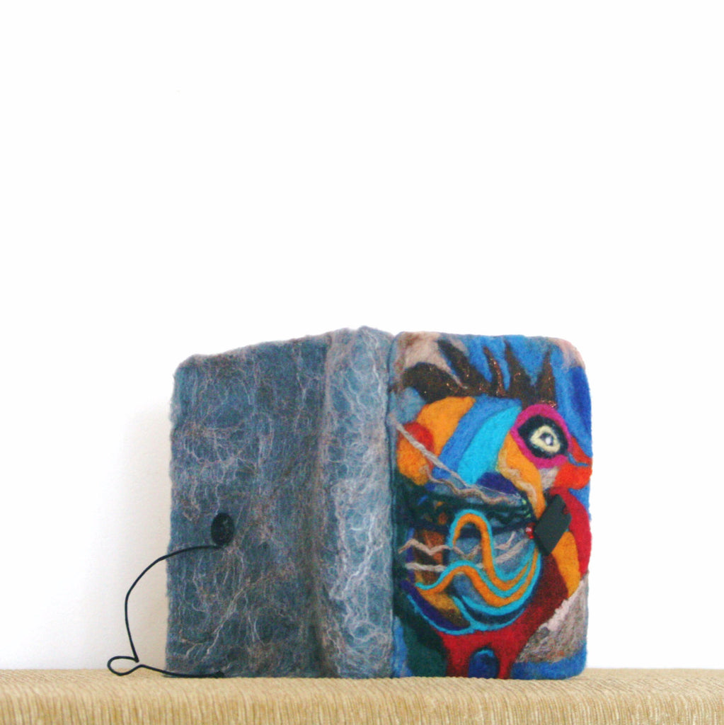 Rooster Felt Journal, Thick Wool Diary.