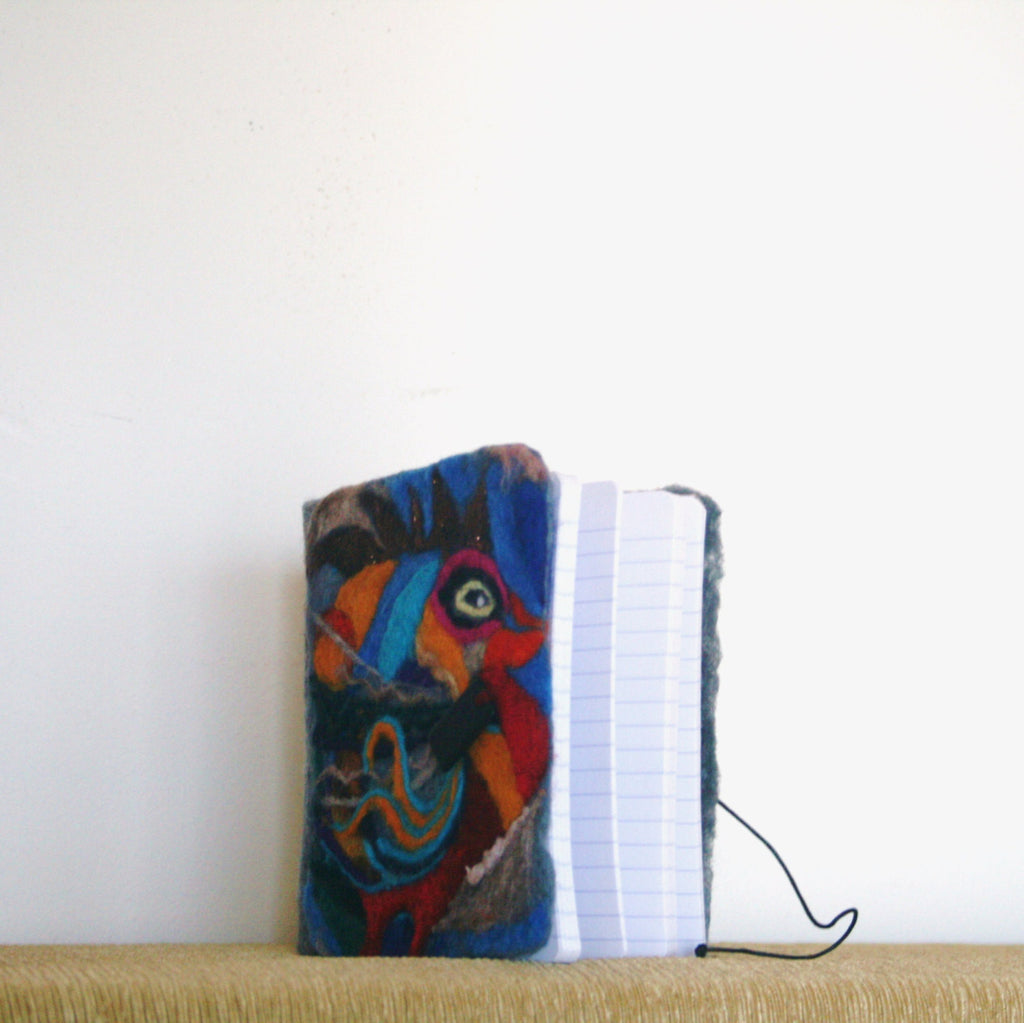 Rooster Felt Journal, Thick Wool Diary.