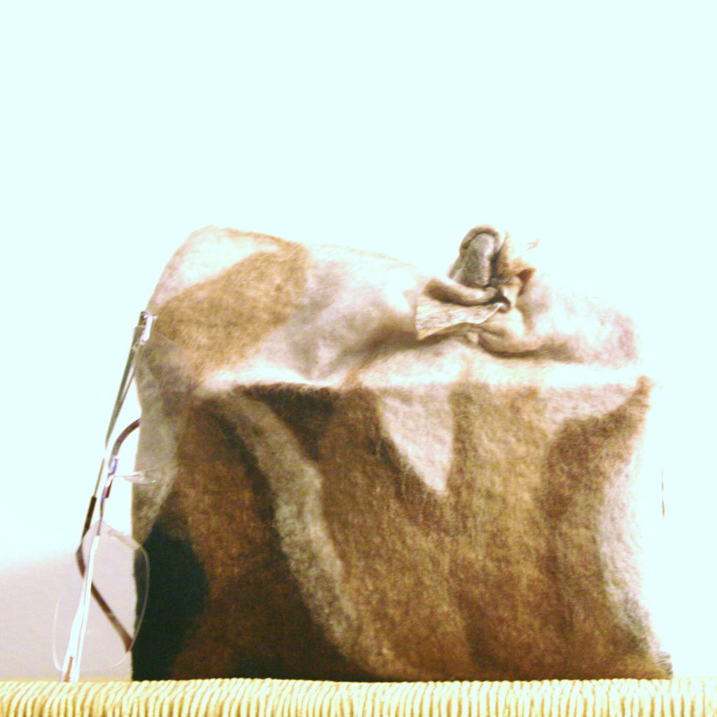 Brown Wool Clutch, Cosmetic Organiser