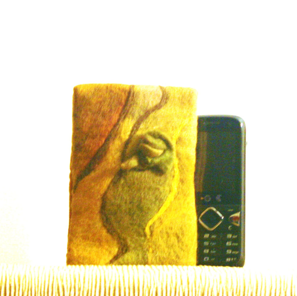 Gold Felt Glasses Sleeve, Multi use Wool Sleeve