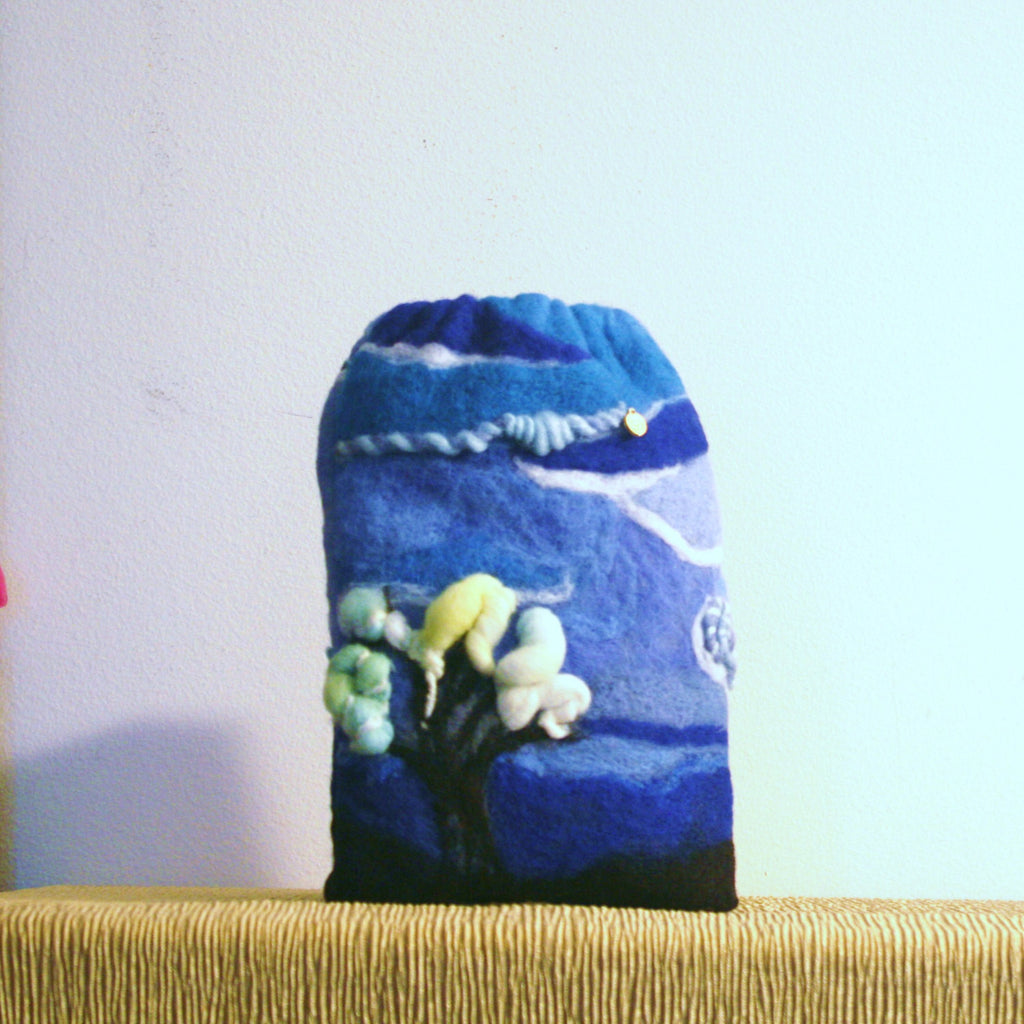 Wool Electronics Sleeve,,Blue Sky's, Elastic Top.