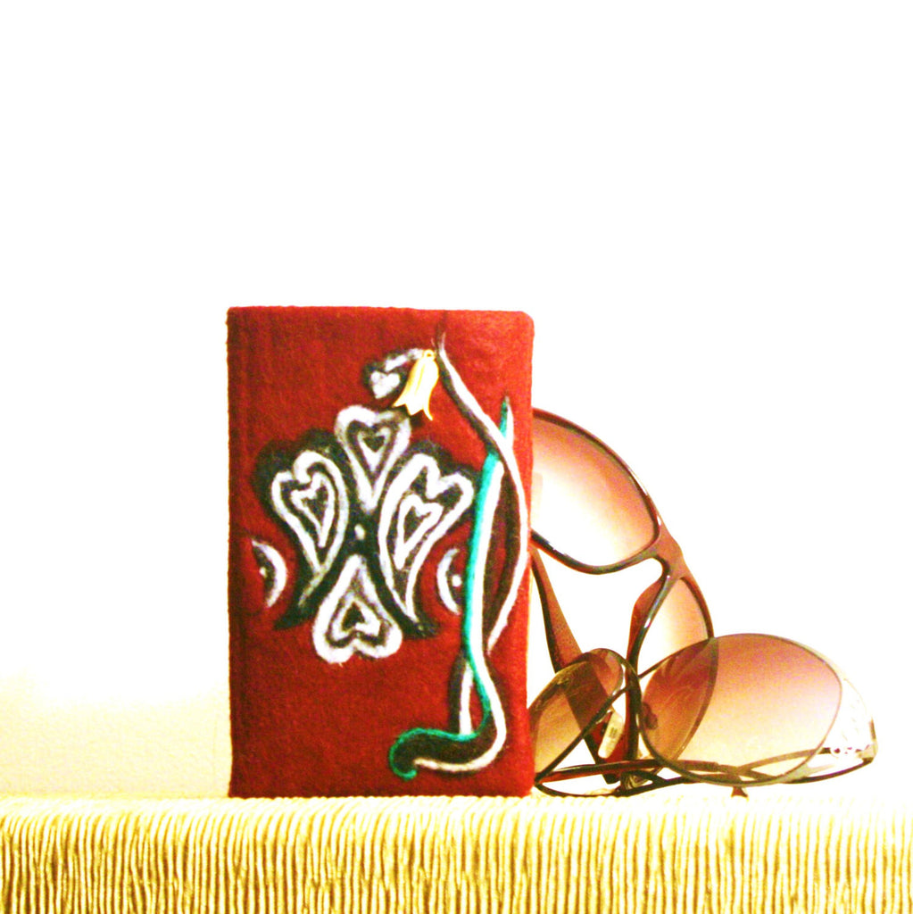 Red Felt Glasses Sleeve, Lillybell Sunglasses Cover.