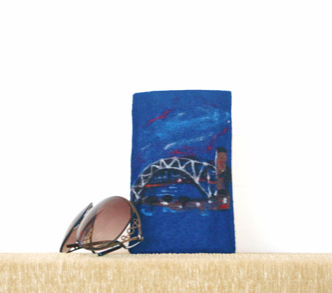 Harbour Bridge, Felt Glasses Sleeve, Blue Sydney Sunglasses Case.