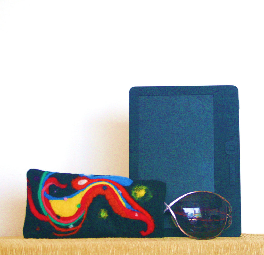 Colorful Felt Glasses Sleeve, Rainbow Sunglasses Case.
