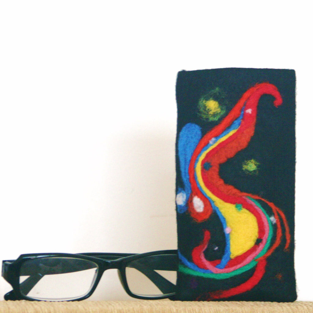 Colorful Felt Glasses Sleeve, Rainbow Sunglasses Case.