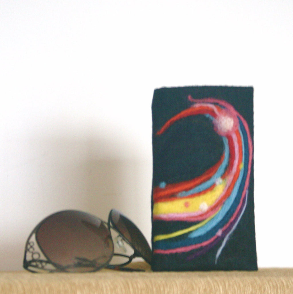 Colorful Wool Glasses Sleeve, Rainbow Sunglasses Case.