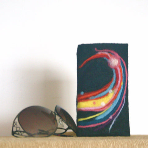 Colorful Wool Glasses Sleeve, Rainbow Sunglasses Case.