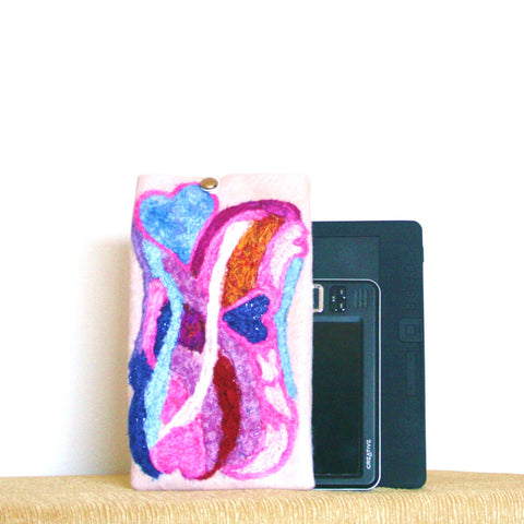 Freeform Hearts, Multi Use Pouch. Electronics or Documents.