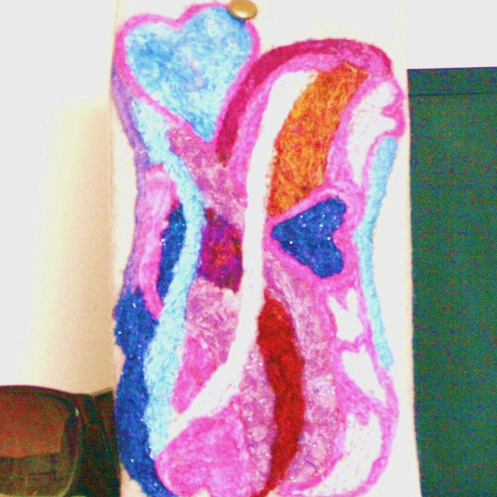 Freeform Hearts, Multi Use Pouch. Electronics or Documents.