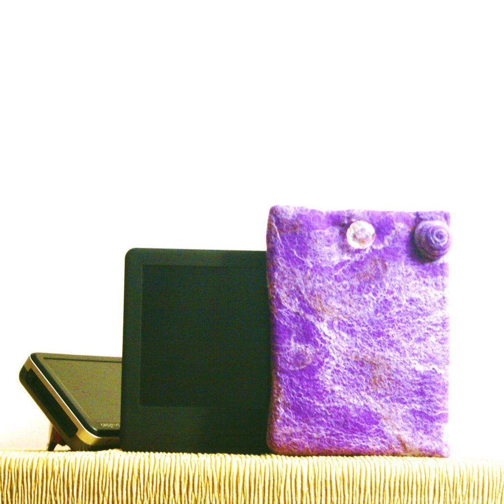Lilac, Wool Multi-Use Pouch,Electronics or Documents.
