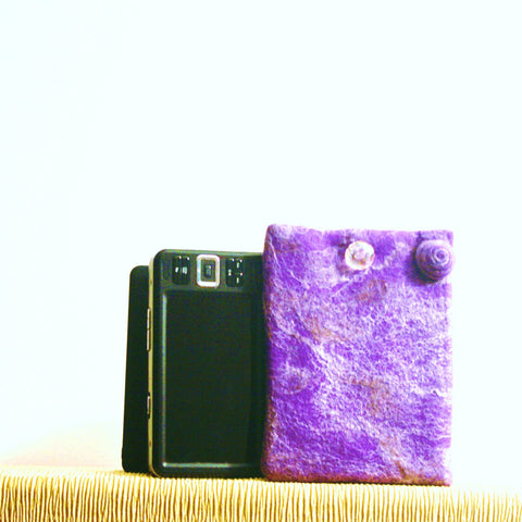 Lilac, Wool Multi-Use Pouch,Electronics or Documents.