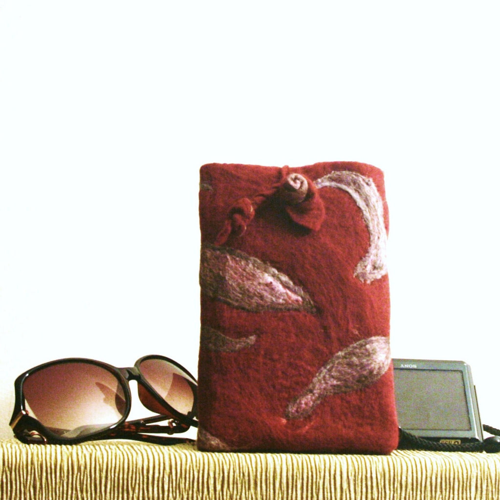 Burgundy, Multi-Use Pouch, Electronics or Documents.